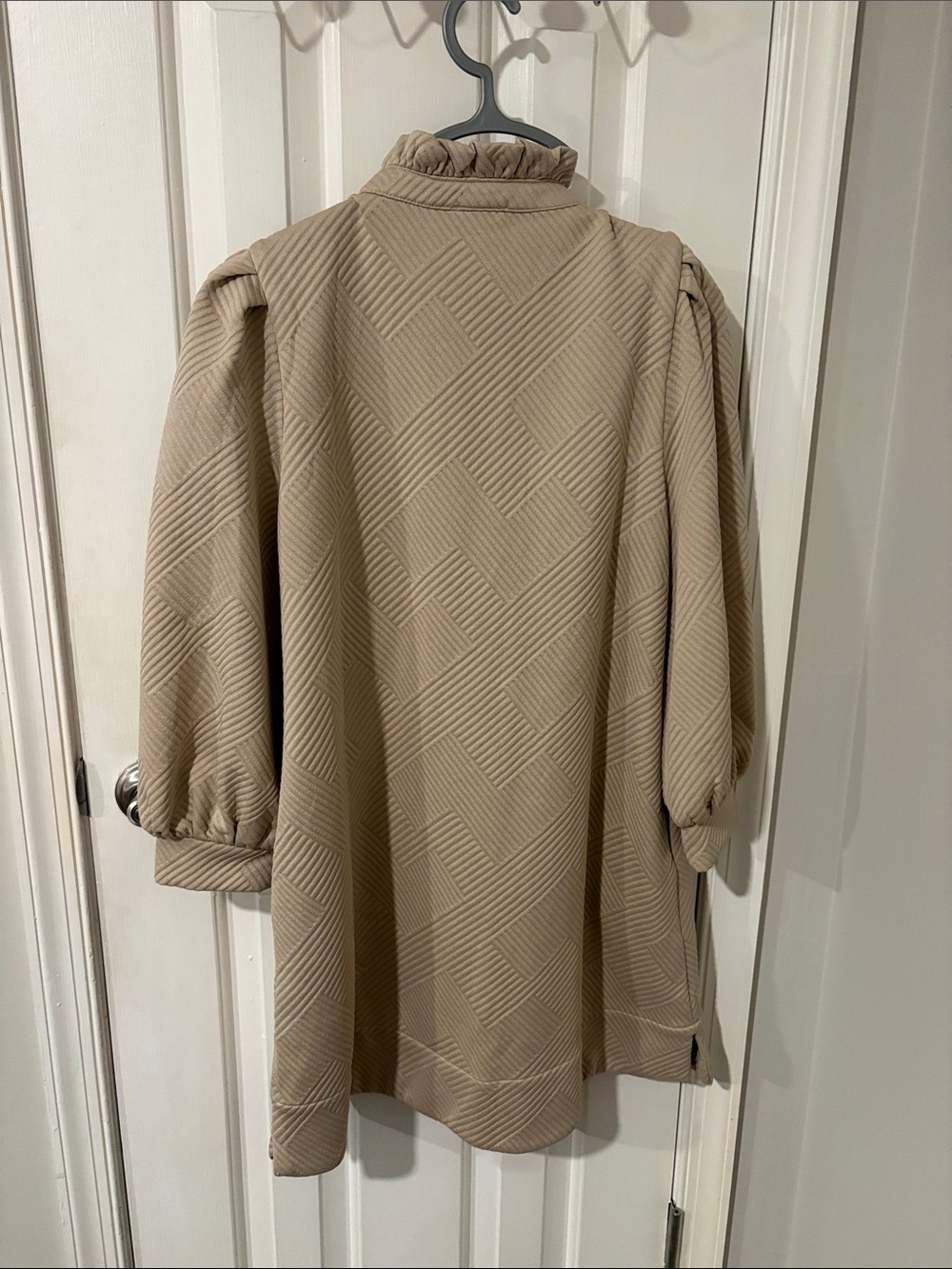 JODIFL Cream Textured Long Sleeve Mini Dress - Picture 3 of 3